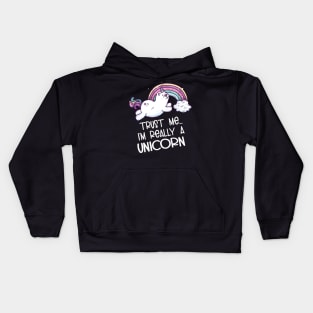 Unicorn Cat Funny Caticorn Cute Kitty Rainbow Magical Kids Hoodie